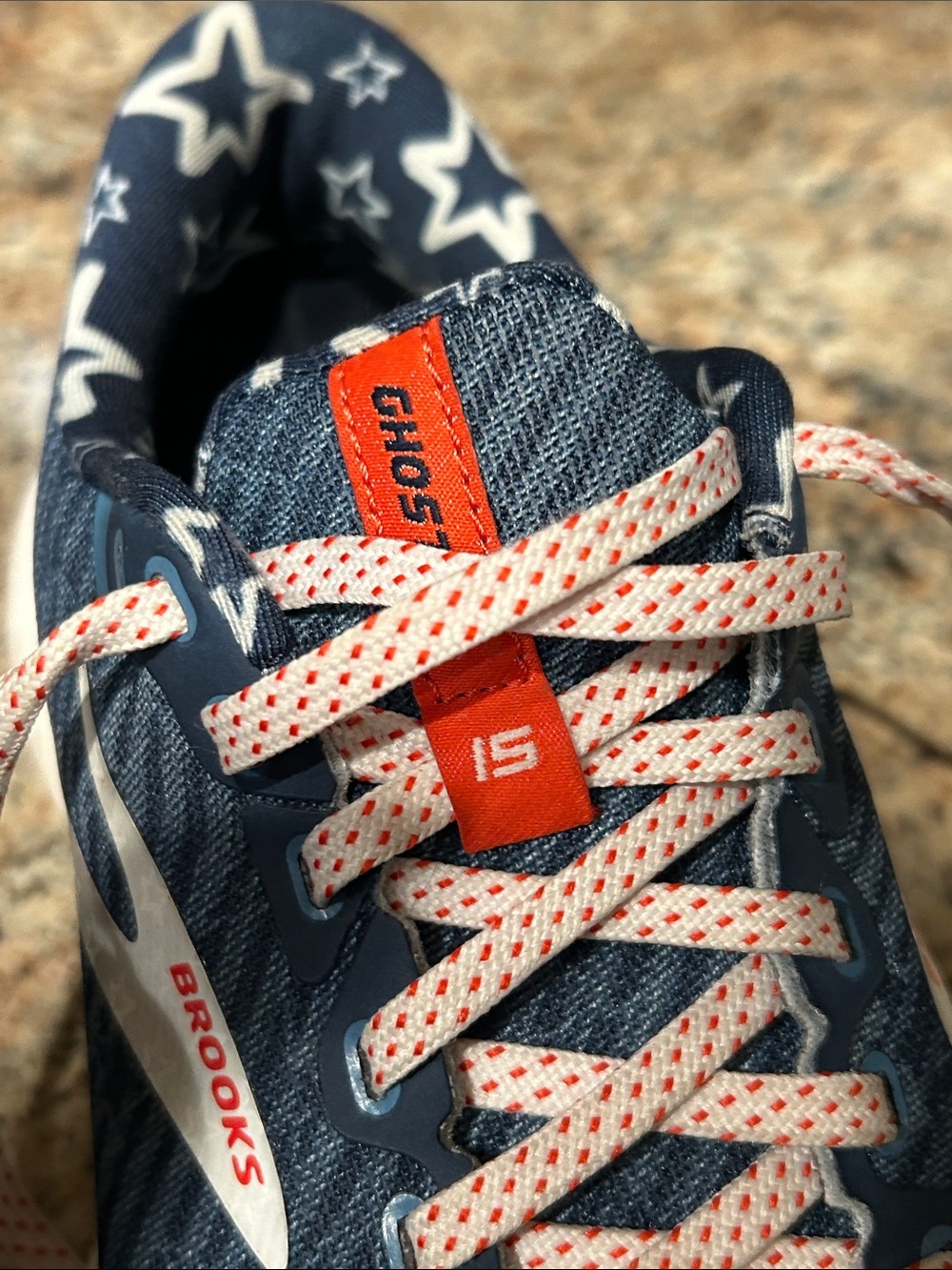 Brooks Ghost 15 Patriotic Stars Red White & Blue Lace-Up Running Shoes 6.5 - Picture 8 of 9